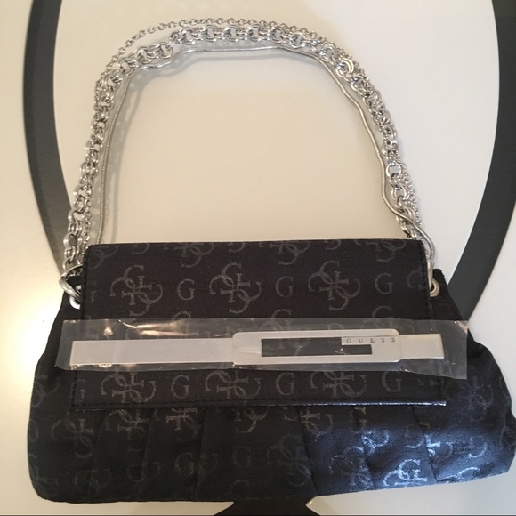 silver guess purse